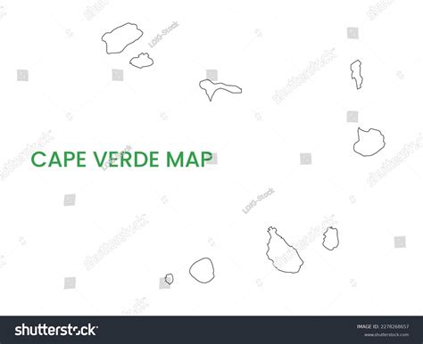 High Detailed Map Cape Verde Outline Stock Vector Royalty Free