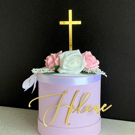 Personalisierte Tortenstecker Kreuz Und Custom Name Charme Cake Topper