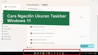 Mengubah Memperkecil Ukuran Taskbar Di Windows Explorian Tutorial