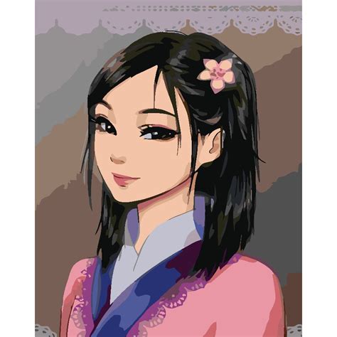 Комплект за рисуване по номера Аниме Портрет 3597, памучно платно върху ...