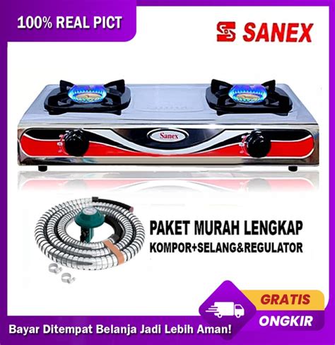 Sanex Kompor Gas 2 Tungku Stainless Steel Lazada Indonesia