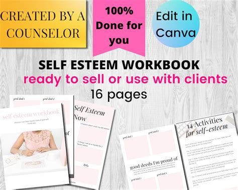 Self Esteem Life Coaching Tools Coaching Workbook Life Etsy