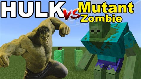 HULK Vs MUTANT ZOMBIE Minecraft PE YouTube