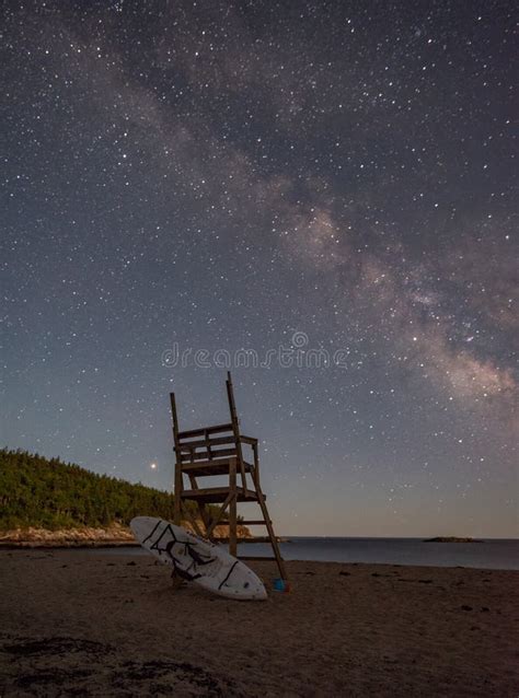 Milky Way in Acadia stock photo. Image of national, trees - 126217574