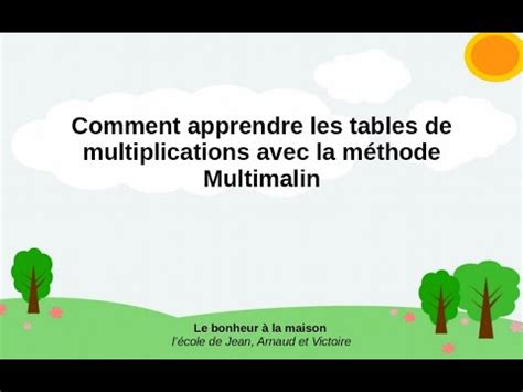 Comment Apprendre Les Tables De Multiplication Avec La M Thode