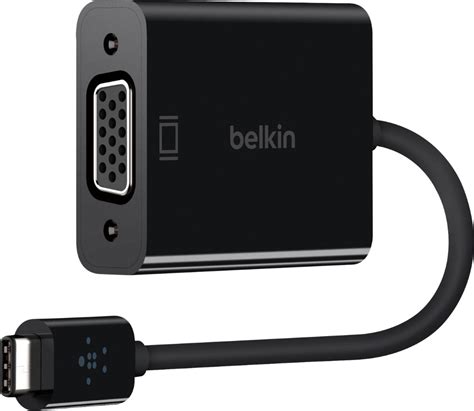 Best Buy Belkin USB Type C To VGA Adapter Black F2CU037BTBLK