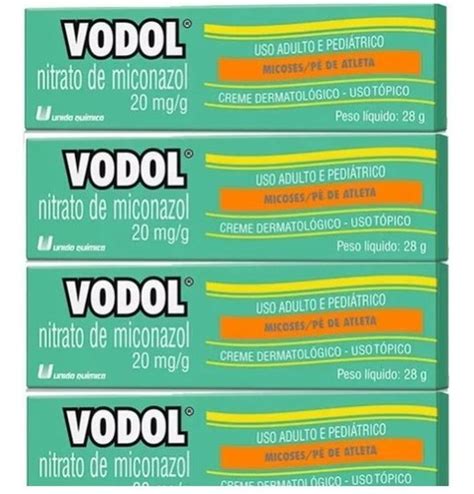 4 Vodol Creme 28g Micose De Pele Unha Virilha Pé De Atleta