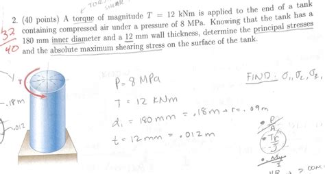 Solved Points A Torque Of Magnitude T Knm Is Chegg