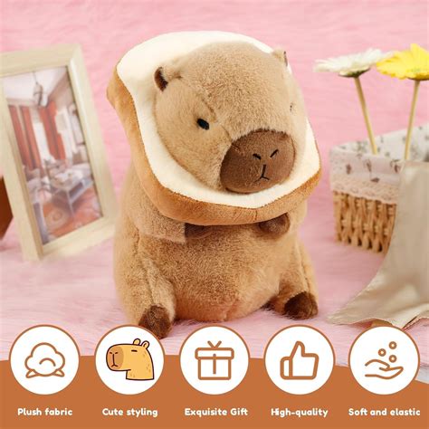 Lindo Peluche De Capybara Con Pan Pulgadas Suave Peluche De