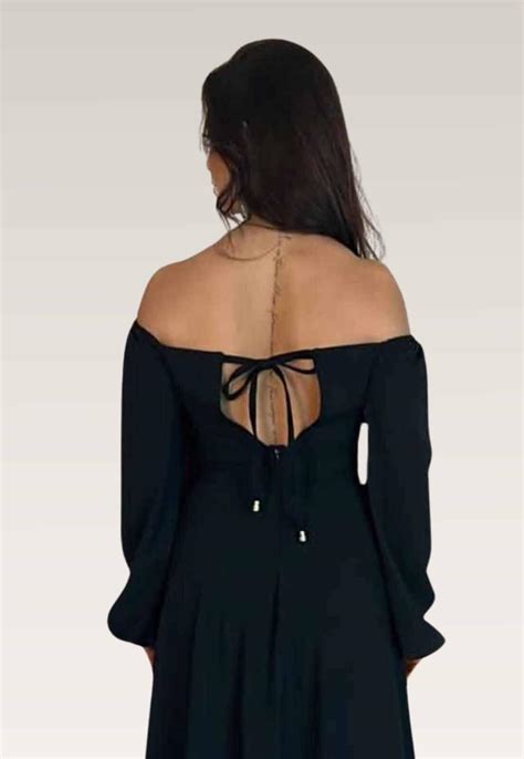 Comprar Vestido Longo Ombro A Ombro Preto Viviane Nm Nana Marie R