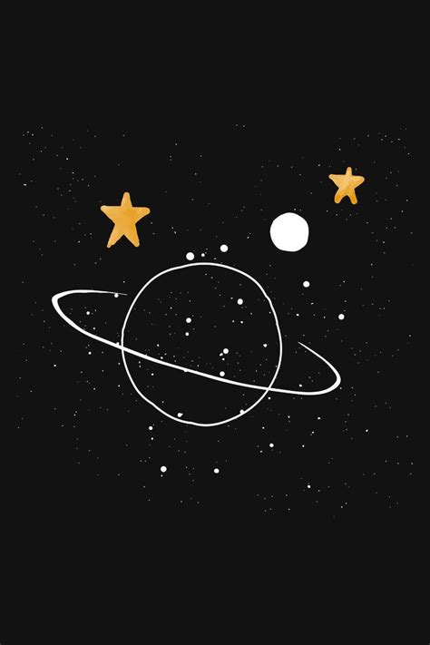 cute hand draw saturn | Black wallpaper iphone, Doodle art designs, How ...