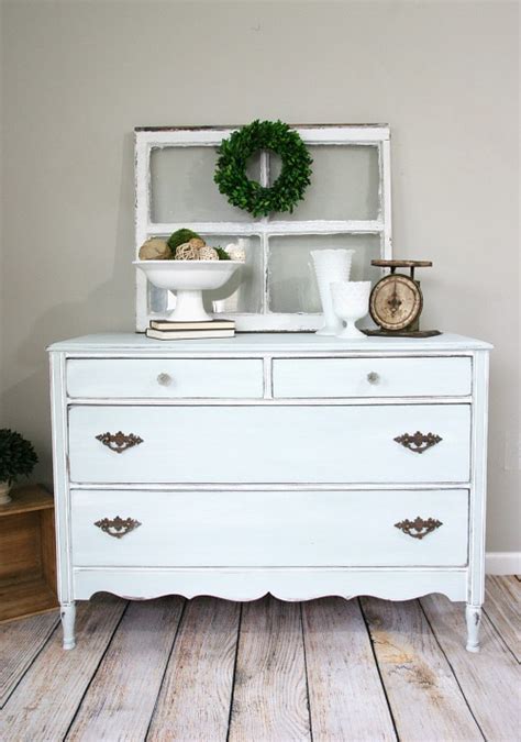 Blue Farmhouse Style Dresser Makeover - Canary Street Crafts