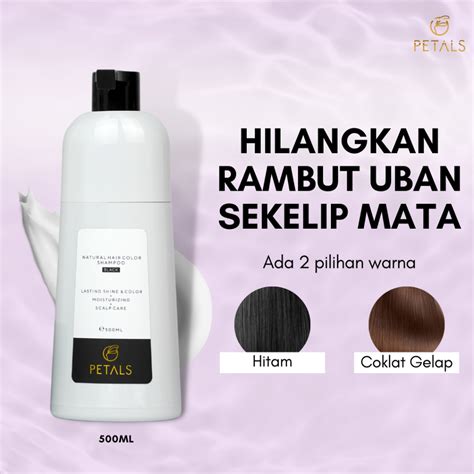 Hq Petals Shampoo Uban Original Halal Syampu Pewarna Rambut Telus Air