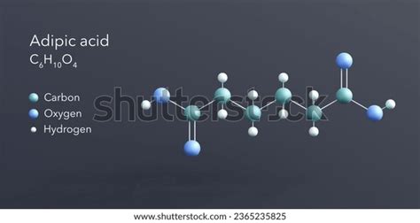 Adipic Acid Molecule 3d Rendering Flat Stock Illustration 2365235825