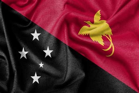 Tela De Seda Realista De Fondo De Bandera De Pa S De Papua Nueva Guinea