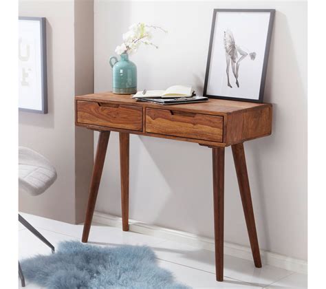 Table Console Bois Massif 90x76x36cm Table De Couloir Table De Bureau