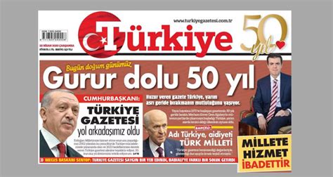 Türkiye Gazetesi yayın hayatında yarım asrı tamamladı İhlas Haber Ajansı