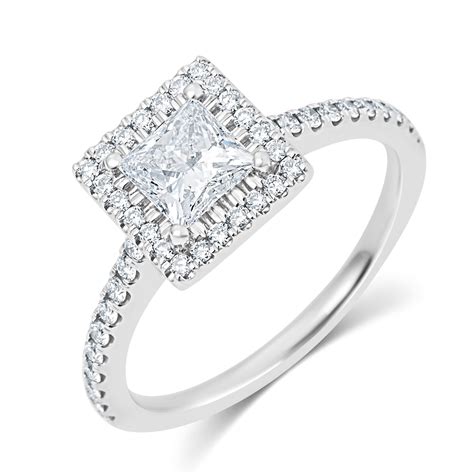 Princess Cut Diamond Halo Ring 1 10ct Pravins