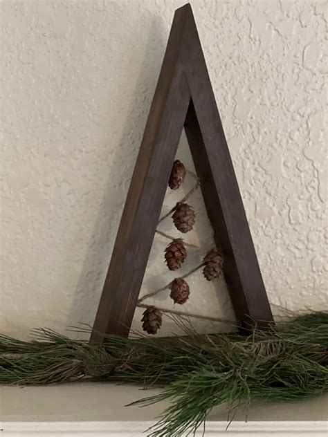 Wooden Christmas Tree Decor Mantle Christmas Tree Minimalist Etsy