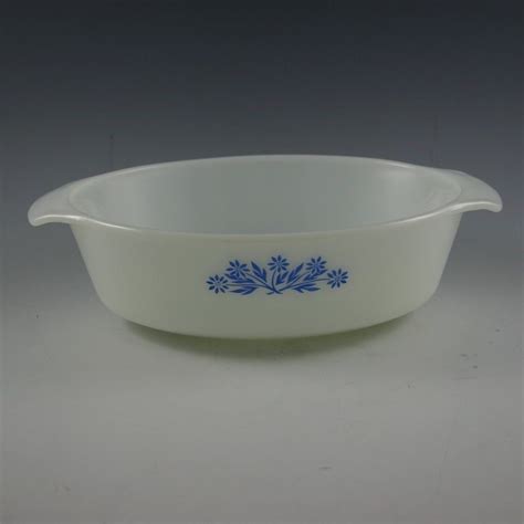 Vintage Fire King Anchor Hocking Qt Oval Casserole Cornflower