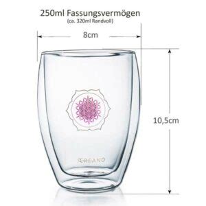 Creano Doppelwandiges ThermoGlas Blume Des Lebens 250ml Kaufen