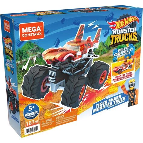 Set De Construcción Mega Construx Hot Wheels Monster Truck Tiger Shark