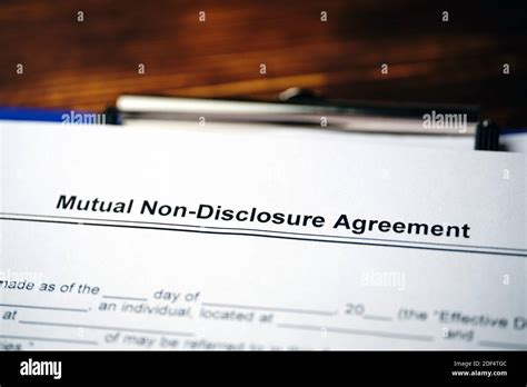 Non Disclosure Agreement Hi Res Stock Photography And Images Alamy