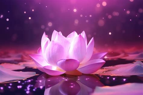 A pink lotus flower on a purple background | Premium AI-generated image