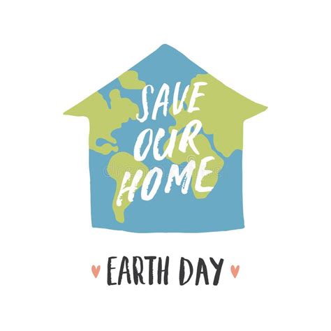 Earth Day Celebration Greeting Card Happy Earth Day Lettering Vector