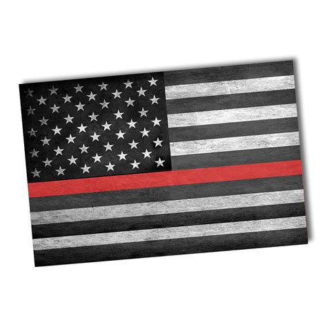 Thin Red Line Subdued American Flag Firefighter Fireman Poster 24x36 O