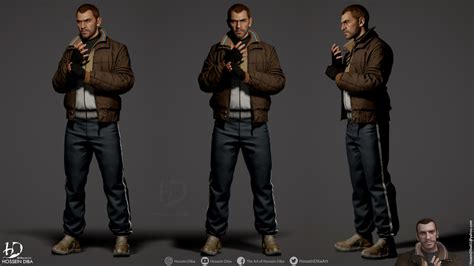 3D Model of Niko Bellic (Real Time), Hossein Diba | Niko, Grand theft auto 4, Gta