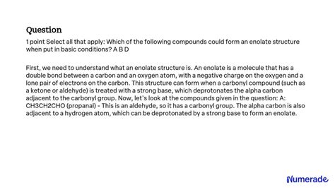 SOLVED 1 Point Select All That Apply Which Of The Following Compounds