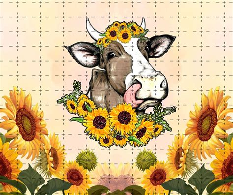 Vaca Y Girasoles Png Regalo Navidad Granja Chica Love Cow Etsy