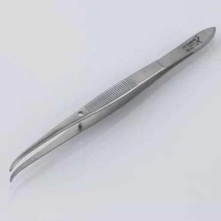 Susol Single Use Iris Dissecting Forceps Curved Serrated Cm