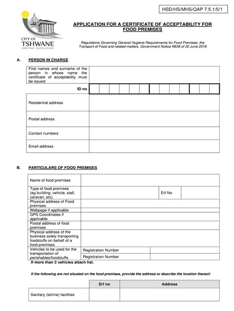 Certificate Of Acceptability Tshwane Fill Out Sign Online Dochub