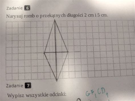 Narysuj romb o przekątnych długości 2 cm i 5 cm Brainly pl