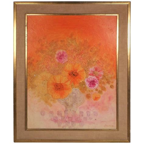 Gorgeous Floral Abstract Oil Painting Signed by the Artist For Sale at ...