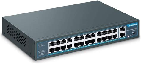 YuanLey 26 Port PoE Switch 24 X 100Mbps PoE Ports 2 X Gigabit Uplink