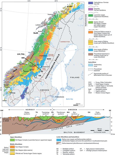 Simplified Tectonostratigraphic Map Of The Scandinavian Caledonides