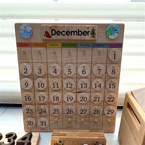 Home Calendar Wooden Perpetual Calendar Weather Chart Etsy Montessori