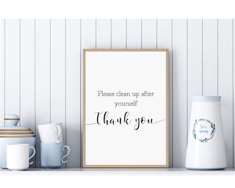Please Clean up After Yourself, Clean up Sign, Break Room Sign, Kitchen