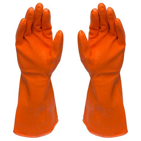 Icon All-Purpose Rubber Gloves, 18mil, Orange, Medium (D4) | Paragon Food Equipment