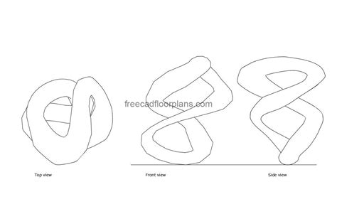 Abstract Sculpture Cad Drawings