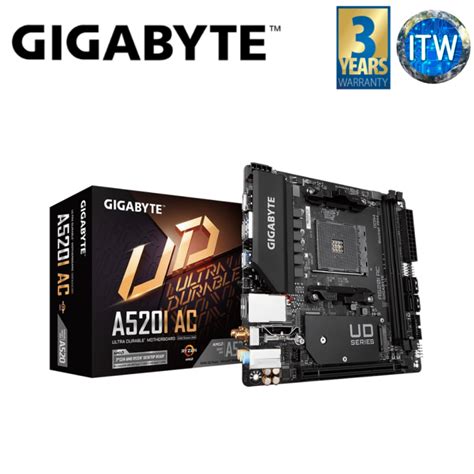 ITW | Gigabyte A520I AC Mini-ITX AM4 DDR4 Ultra Durable Motherboard | Lazada PH