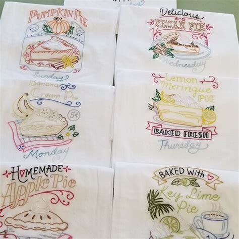 Set Of Hand Embroidered Kitchen Towels With Christmas Etsy