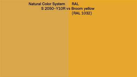 Natural Color System S Y R Vs Ral Broom Yellow Ral Side By