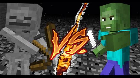 Zombie Titan Vs Skeleton Titan La Batalla De Mobs Gigantes En Minecraft