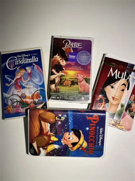 Collection Of Walt Disney Vhs Tapes Lot Of 4 Cinderella Mulan