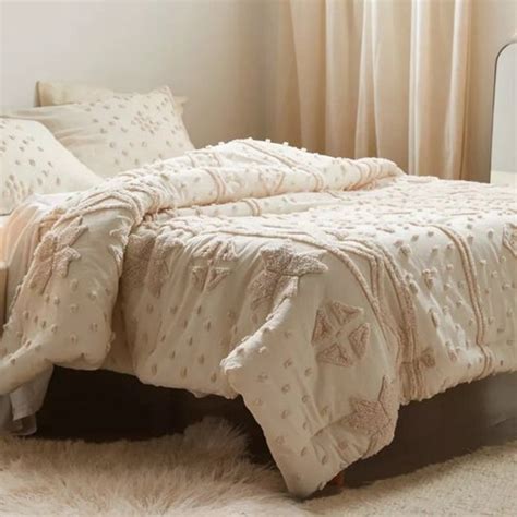 3 Pc Floral Tufted Cotton Duvet Cover Set Boho Bedding Queen Etsy