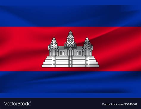 3d Waving Flag Cambodia Royalty Free Vector Image